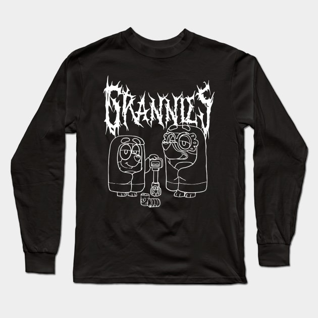 Death Metal Bluey Grannies Rita & Janet Long Sleeve T-Shirt by LEMESGAKPROVE